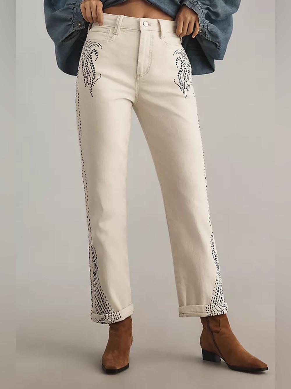 Pilcro Slim Slouch Mid-Rise Straight Leg Jeans